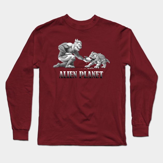 Alien Planet - Feeding Time Long Sleeve T-Shirt by Monster Maxson Productions LLC